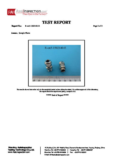 China ZHEJIANG HONGXIANG CONNECTOR MANUFACTURING CO.,LTD. certificaten